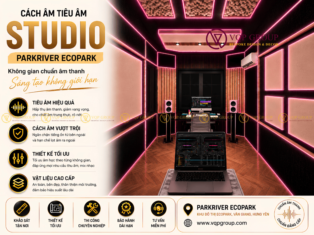 Music Production Studio Tại Park River Ecopark Với Thiết Kế Hiện Đại
