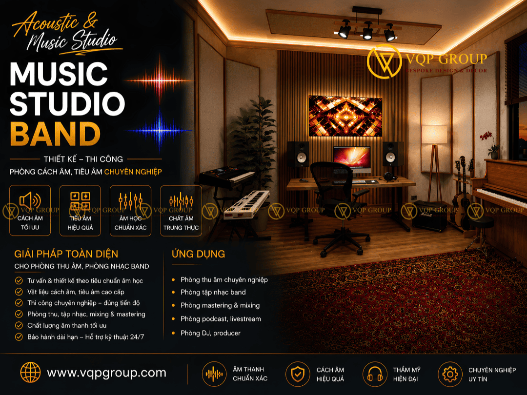 Acoustic Design Cho Music Band Studio Tại Starlake Tây Hồ Tây