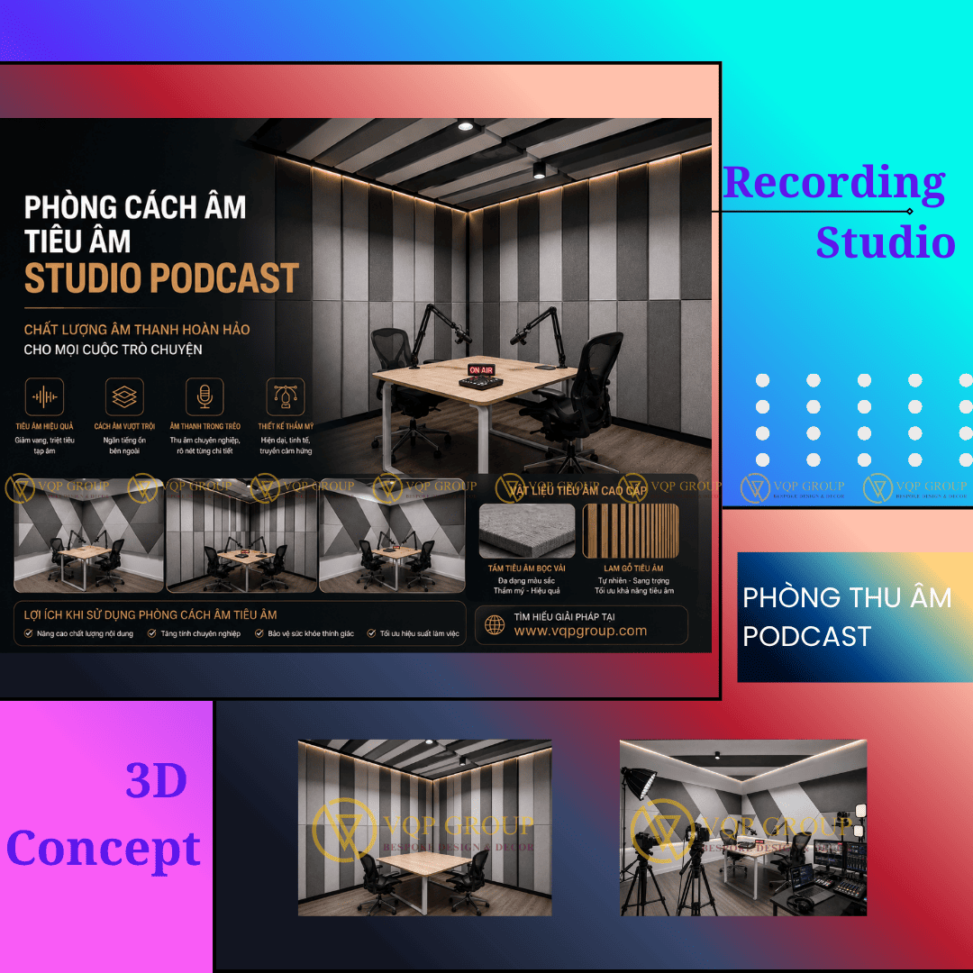 Thi Công Phòng Podcast Tại Hà Nội: Giải Pháp Cách Âm Tiêu Âm Chuẩn Studio 2026