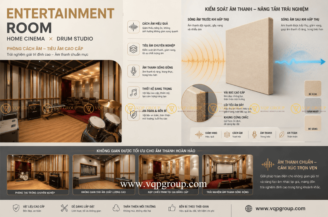 Thi Công Entertainment Room Tại Ecopark: Nghệ Thuật Cách Âm & Tiêu Âm "Bespoke"