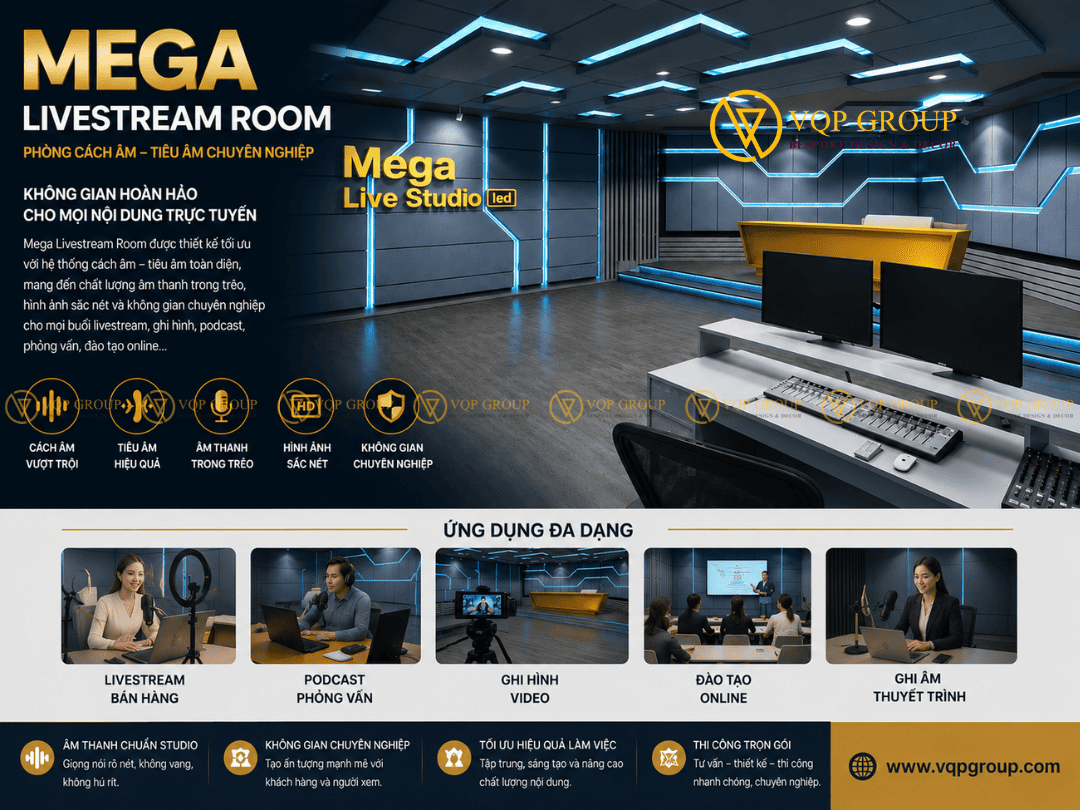 Thiết Kế Và Thi Công Phòng Mega Livestream Chuyên Nghiệp Tại Tây Hồ, Hà Nội