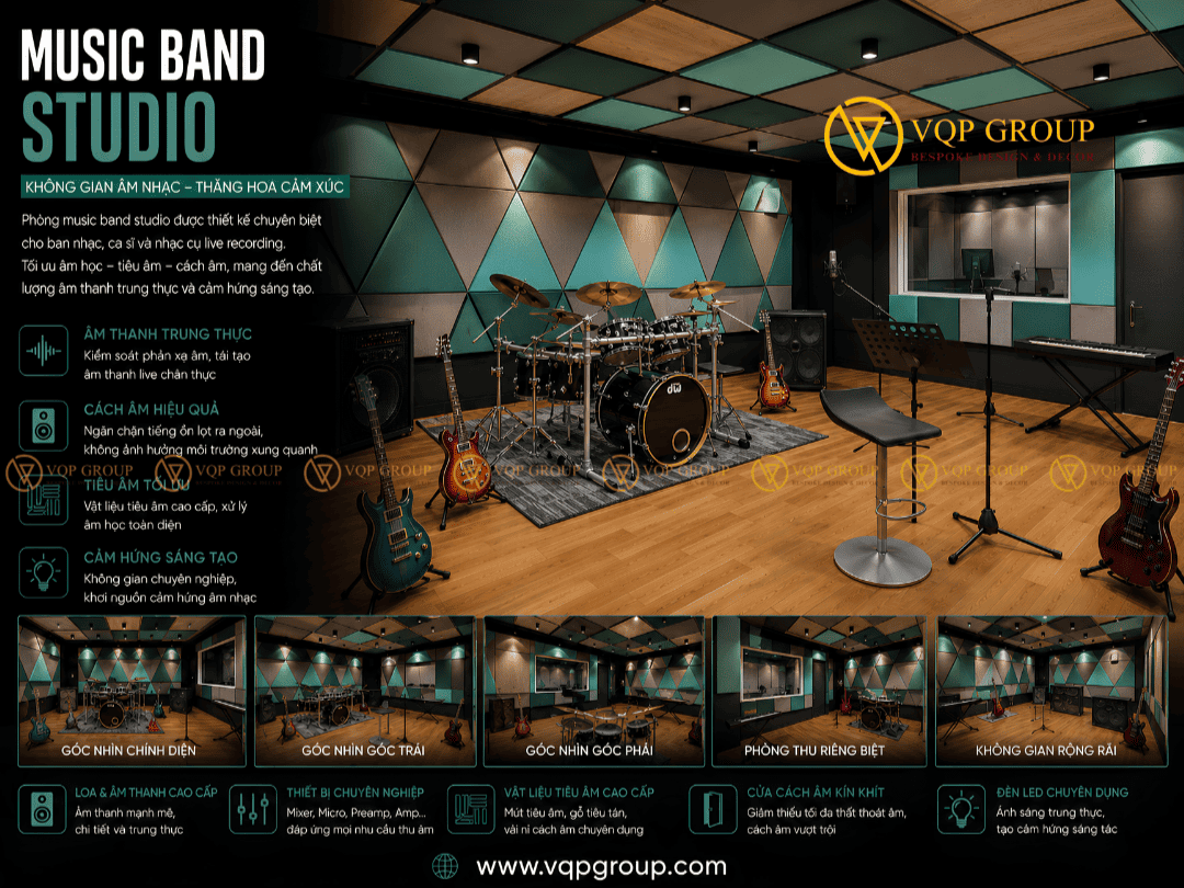 Thi Công Music Band Studio Tại Quận 3 - Sài Gòn: Giải Pháp Âm Học Chuẩn Studio Quốc Tế