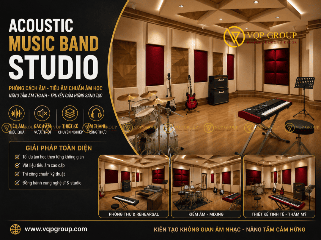 Thi Công Music Band Studio Tại Bình Thạnh: Giải Pháp Âm Học "Bespoke" Cho Ban Nhạc