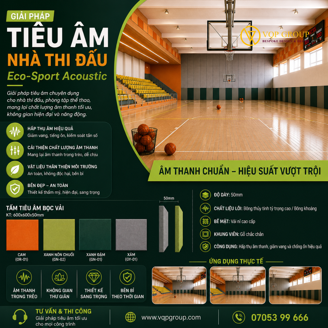 Eco-Sport Acoustic: Giải Pháp Tiêu Âm Nhà Thi Đấu Tiêu Chuẩn Studio Chuyên Nghiệp