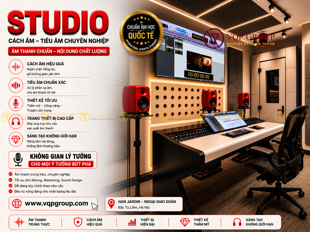 Không Gian Producer Studio Hiện Đại Tại Han Jardin Hà Nội