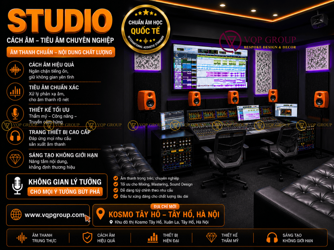 Producer Studio Tại Kosmo Tây Hồ Với Thiết Kế Âm Học Chuyên Sâu