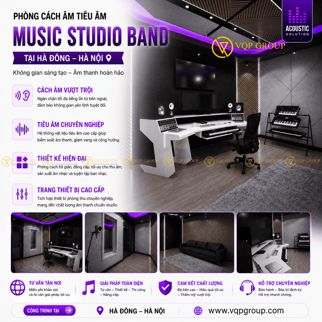 Thiết kế âm học cho Music Band Studio tại Hà Đông Hà Nội