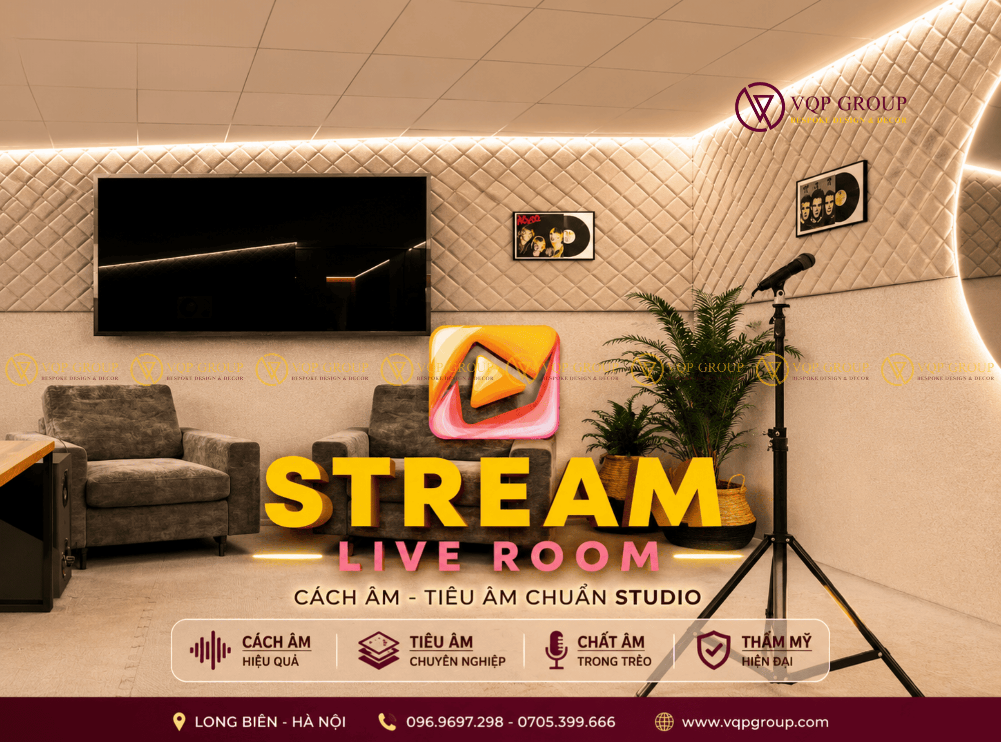 Thiết Kế Thi Công Stream Live Room Long Biên Hà Nội – Cách Âm Tiêu Âm Chuẩn Studio Cho Livestream