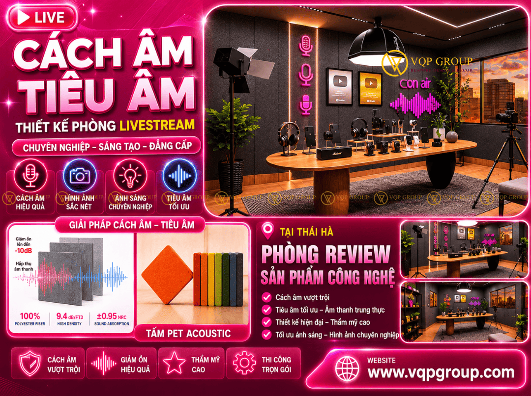 Thiết Kế Và Thi Công Phòng Review Sản Phẩm Công Nghệ – Livestream Chuyên Nghiệp Tại Thái Hà