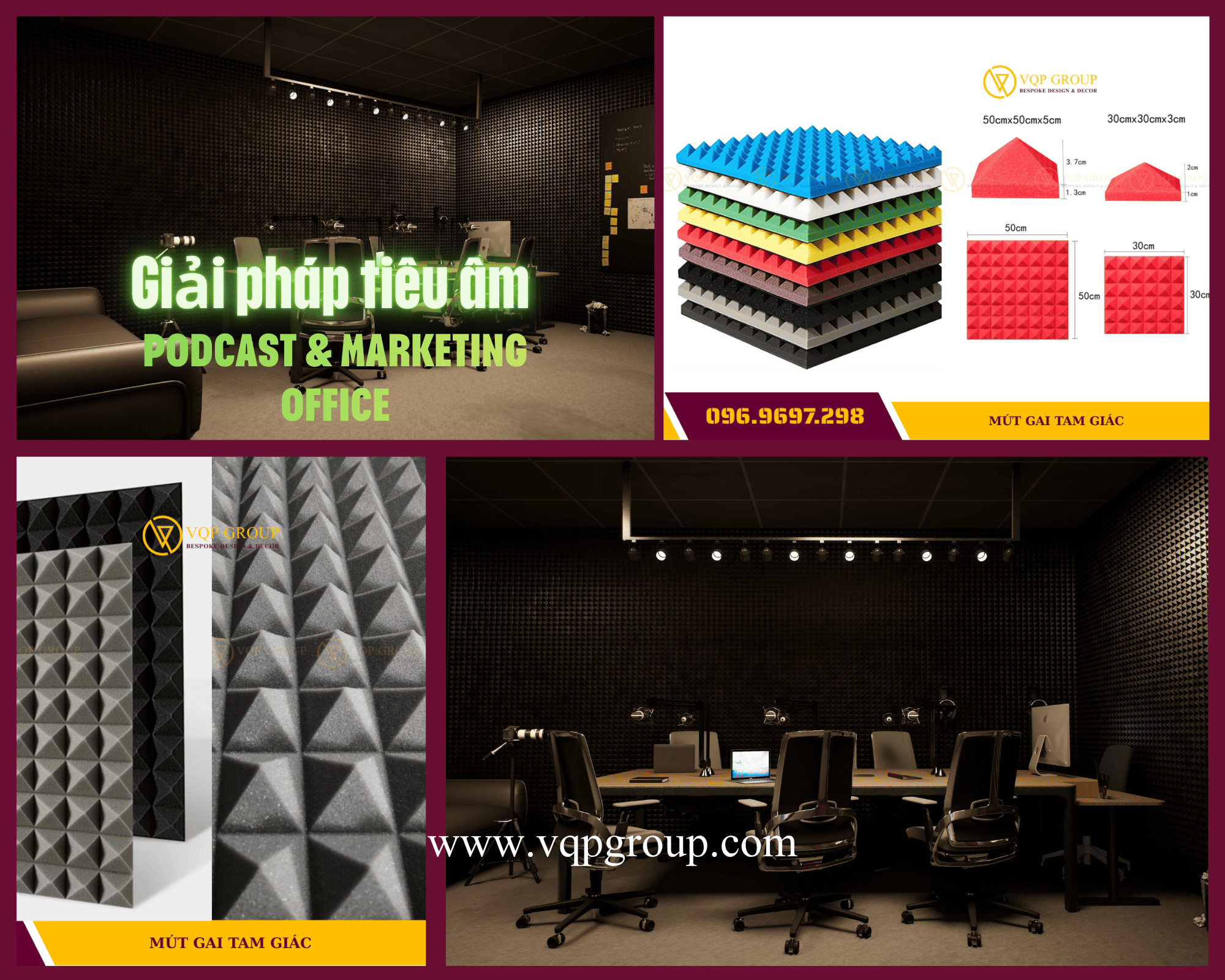 Giải Pháp Tiêu Âm Chuyên Nghiệp Cho Phòng Podcast & Marketing Office