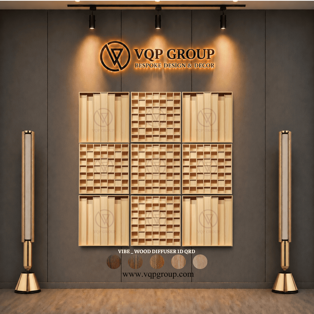 TẤM TÁN ÂM VIBE _ WOOD DIFFUSER 1D QRD