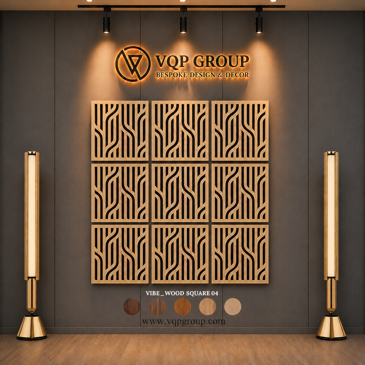 TẤM TIÊU ÂM GỖ CNC - VIBE _ WOOD SQUARE 04