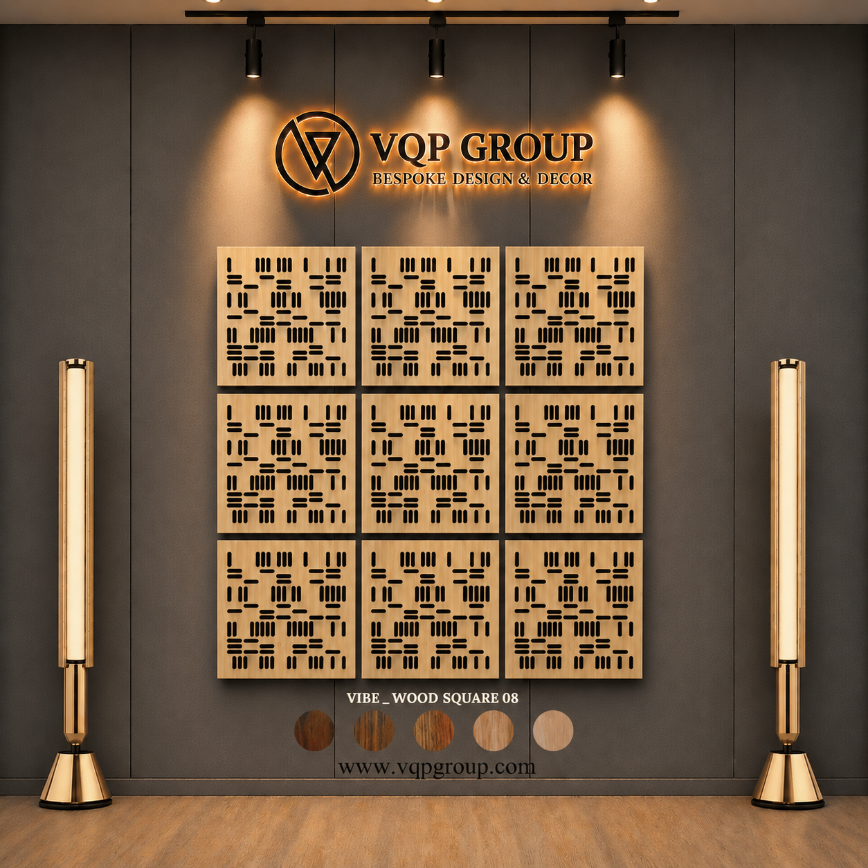 TẤM TIÊU ÂM GỖ CNC - VIBE _ WOOD SQUARE 08