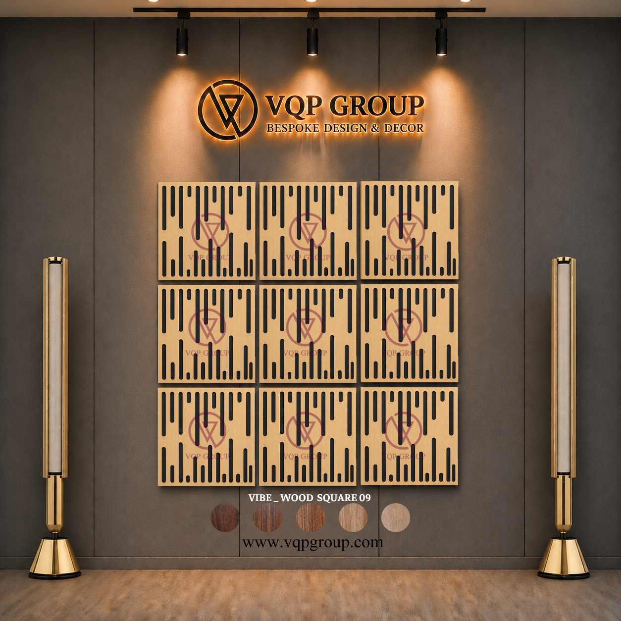 TẤM TIÊU ÂM GỖ CNC - VIBE _ WOOD SQUARE 09
