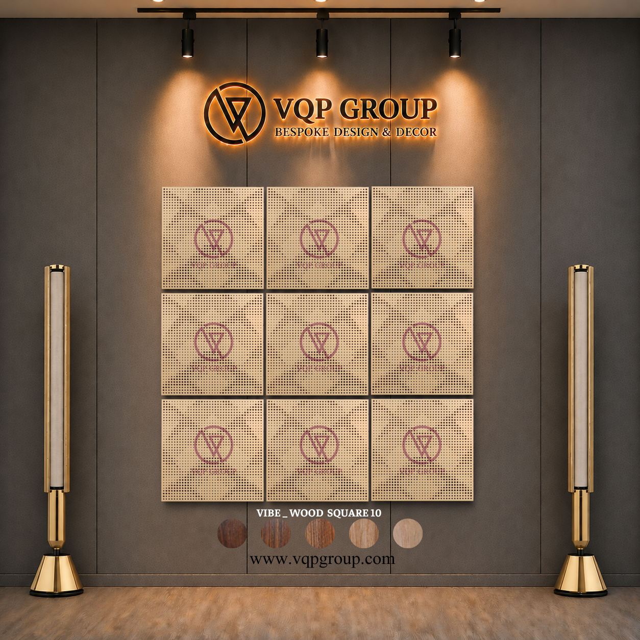 TẤM TIÊU ÂM GỖ CNC - VIBE _ WOOD SQUARE 10