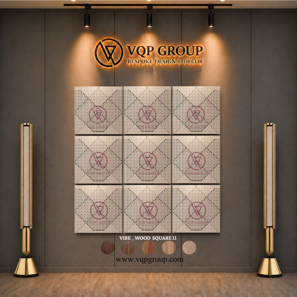 TẤM TIÊU ÂM GỖ CNC - VIBE _ WOOD SQUARE 11