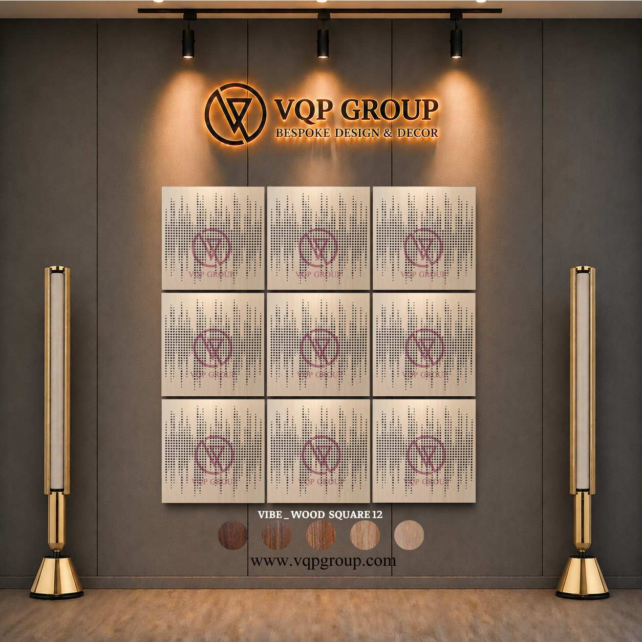 TẤM TIÊU ÂM GỖ CNC - VIBE _ WOOD SQUARE 12