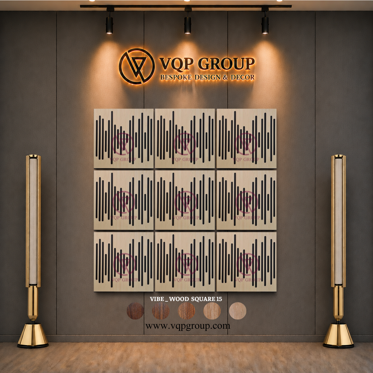 TẤM TIÊU ÂM GỖ CNC - VIBE _ WOOD SQUARE 15