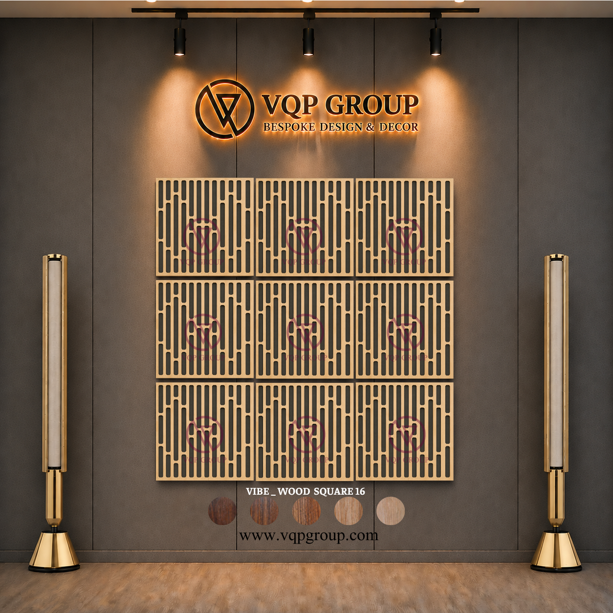 TẤM TIÊU ÂM GỖ CNC - VIBE _ WOOD SQUARE 16