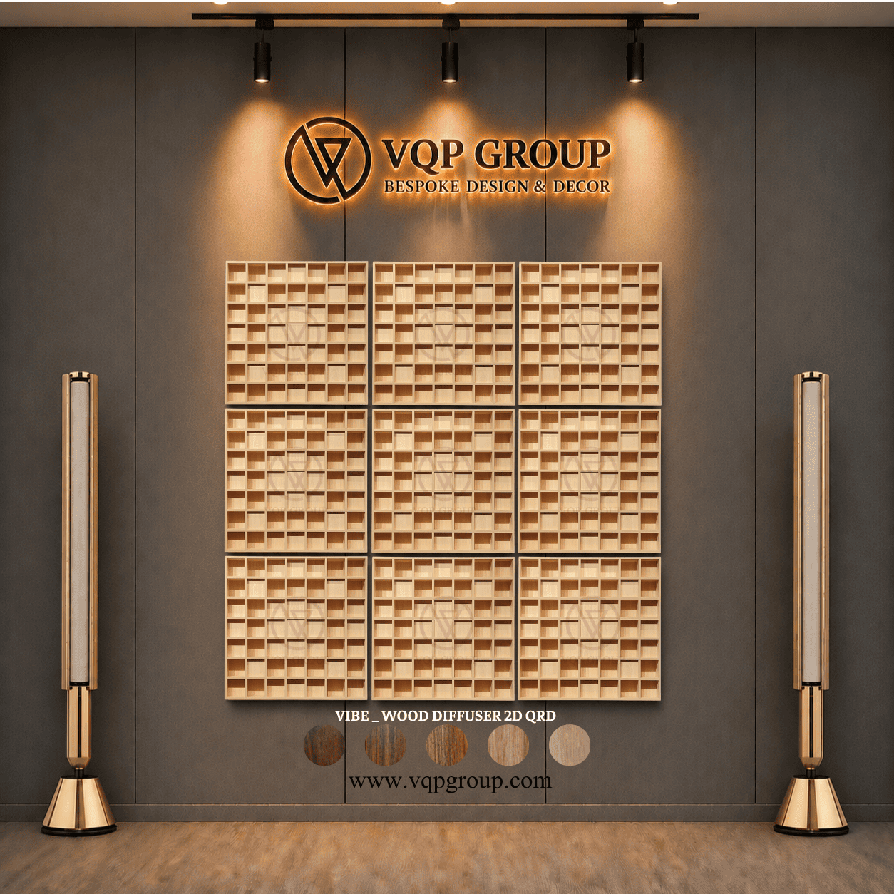 TẤM TÁN ÂM VIBE _ WOOD DIFFUSER 2D QRD