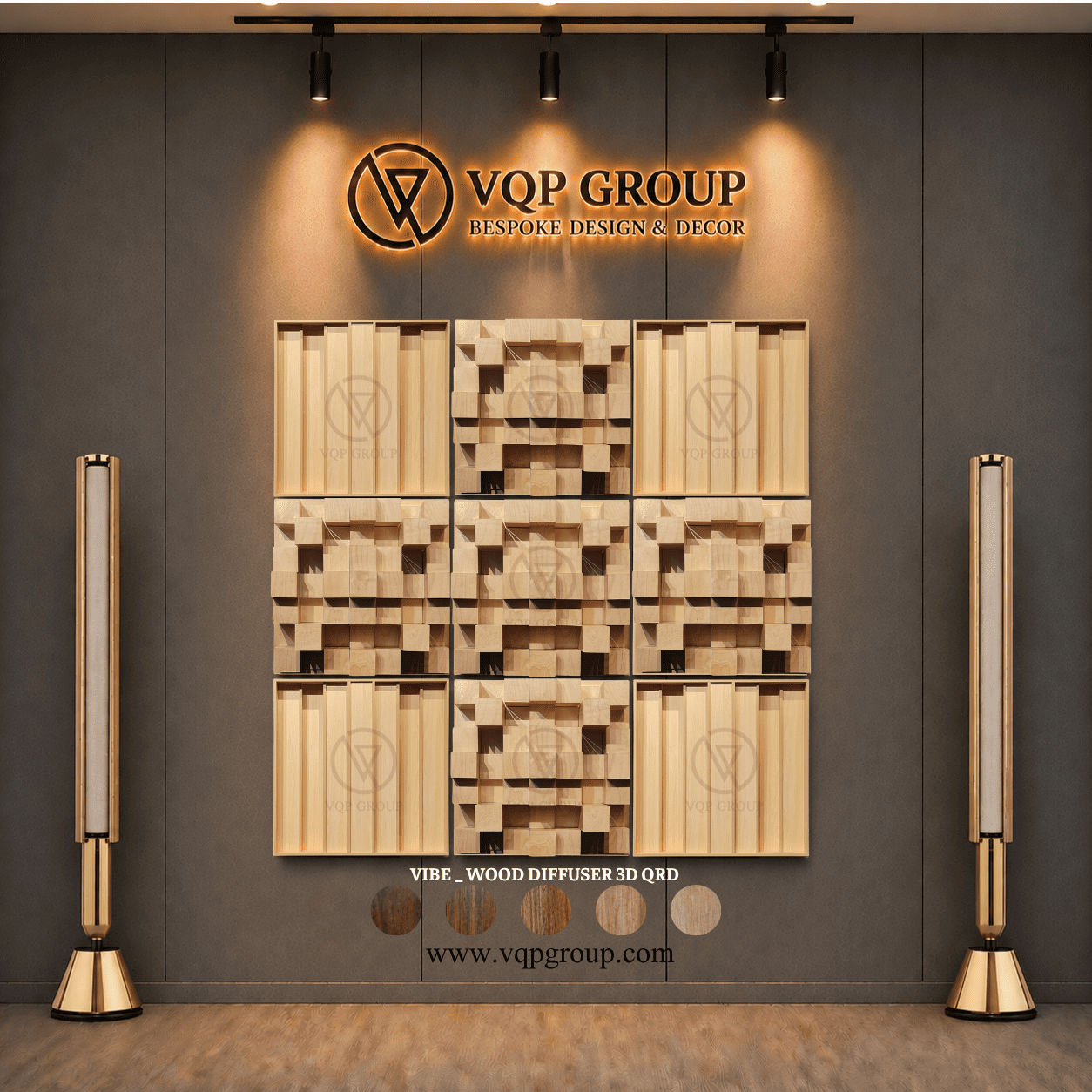 TẤM TÁN ÂM VIBE _ WOOD DIFFUSER 3D QRD