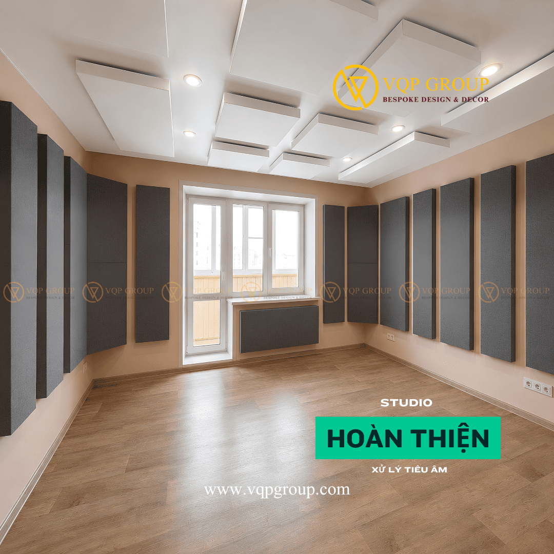 Không gian làm việc của music producer chuyên nghiệp sau khi hoàn thiện tiêu âm cách âm