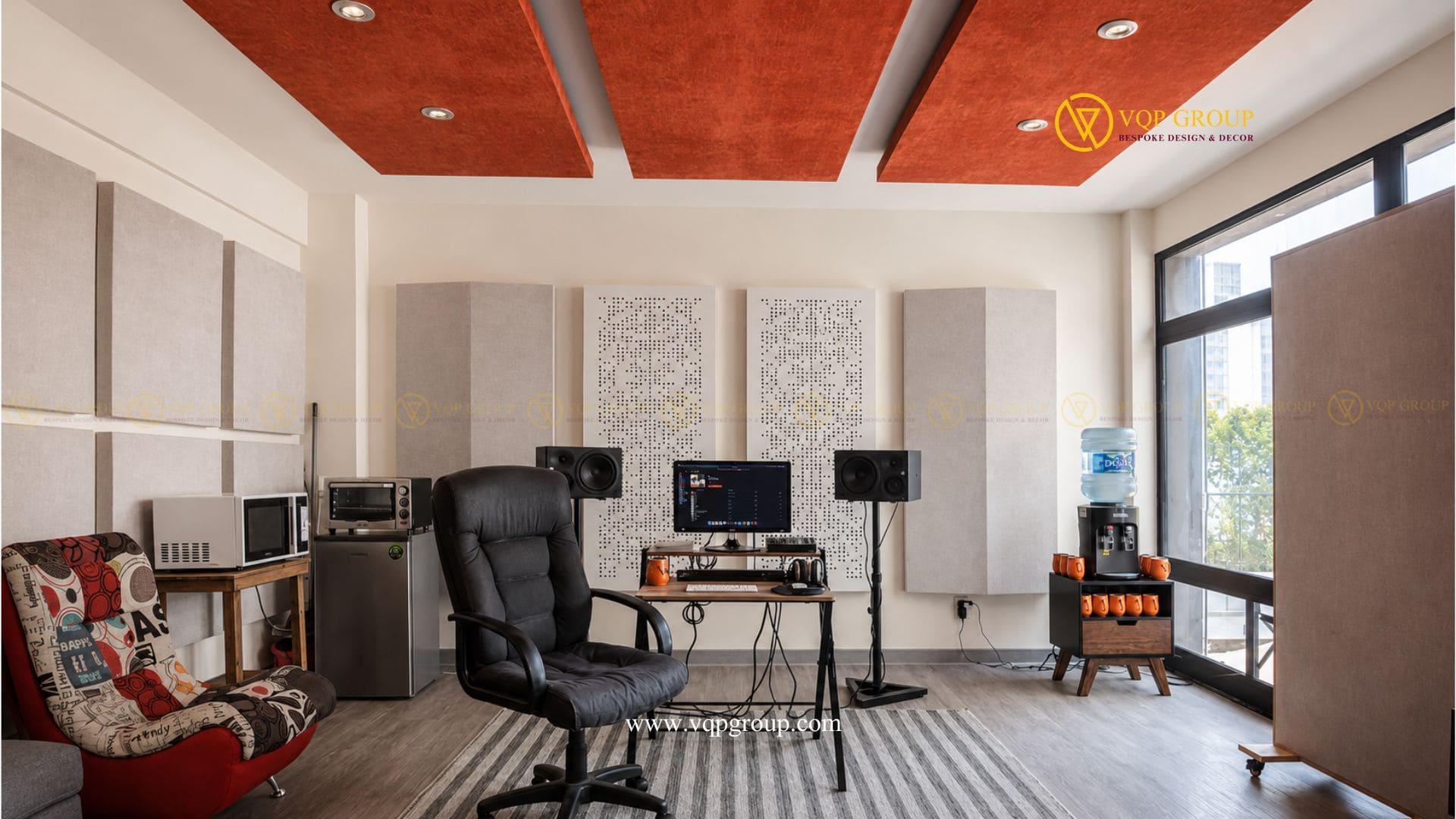 Hệ thống Fabric Acoustic Panel tiêu âm tường tại Home Studio Gamuda Hà Nội